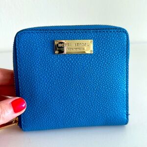 Henri Bendel Blue Zip Around Wallet!
